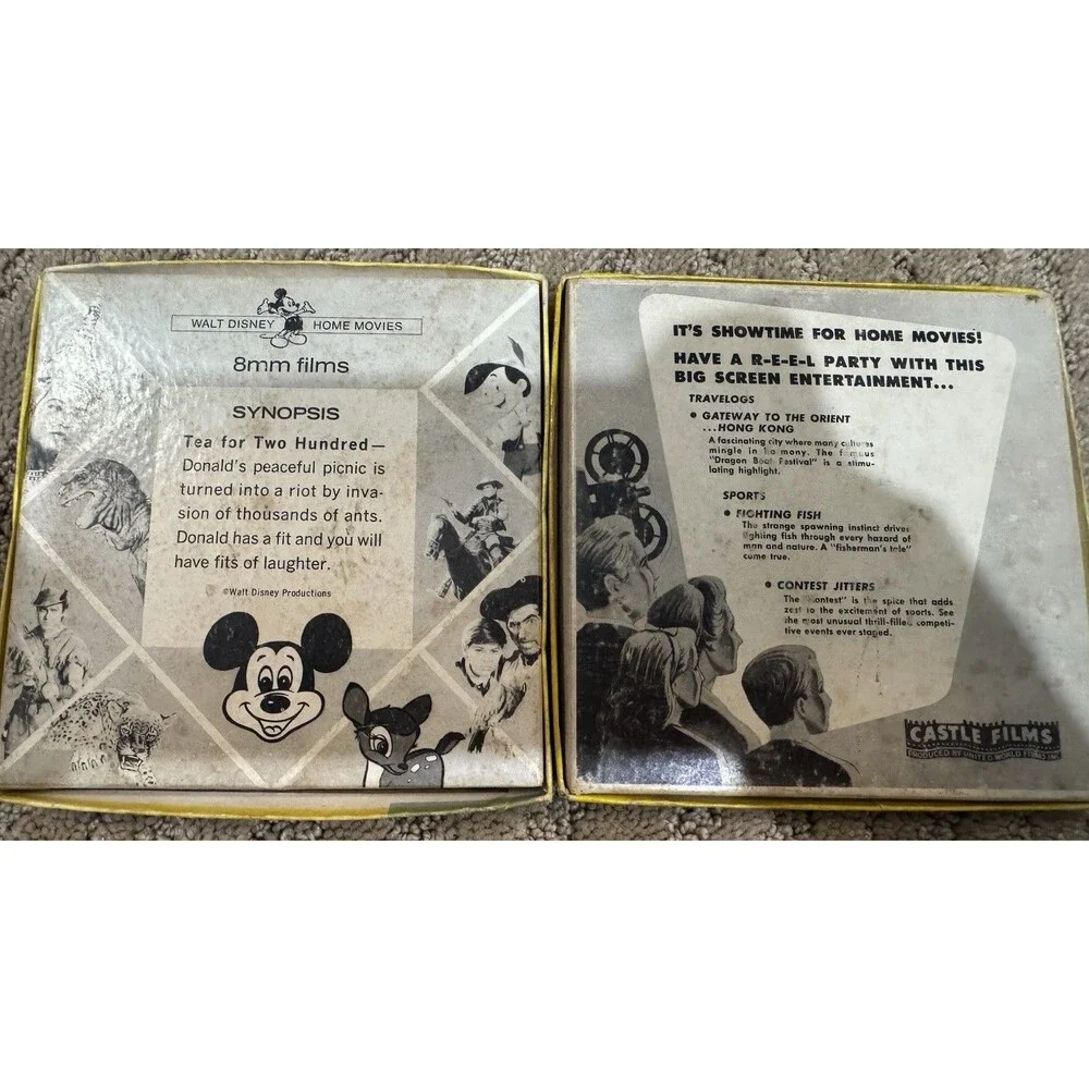 Lot of 2  8mm Films Woody Woodpecker & Walt Disney Tea For Two Hundred Vintage